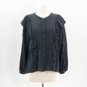 Madewell x Alexa Chung Silk Ruffled Top Size XL